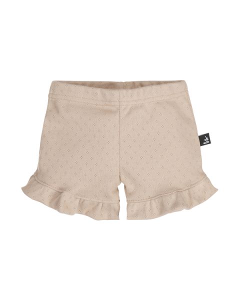 Ruffle short pointelle beige