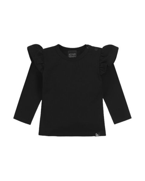 Ruffle longsleeve zwart